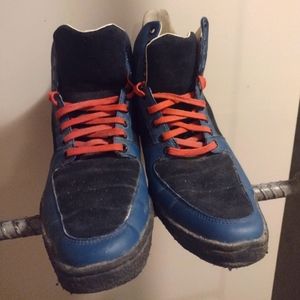 Price REDUCED Fluevog Men's blue and black hi-top sneakers